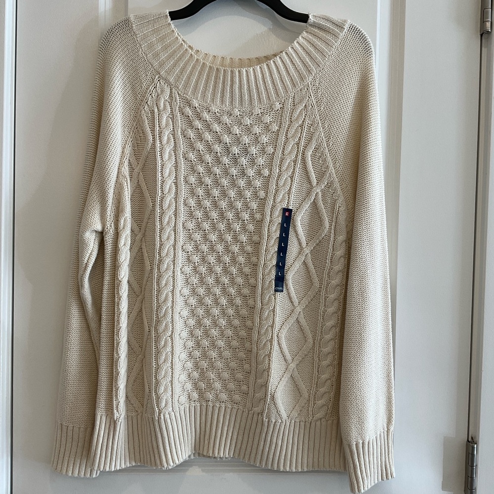 Chaps Cream Sweater (L)